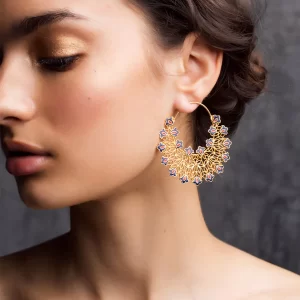 Lace of Flowers Hoop Earrings