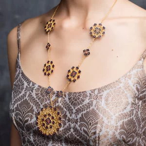 Flower Burst Medallion Necklace