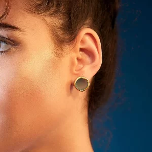 The Spirited Gold Stud Earrings with Blue Topaz